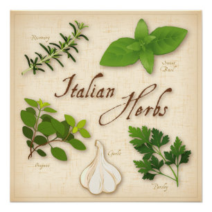 Italian Herbs Poster