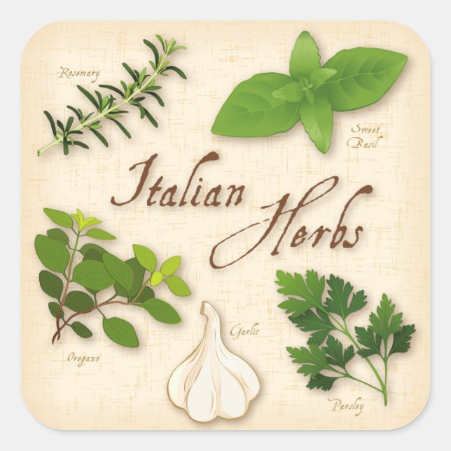 Italian Herbs Square Sticker (Front)