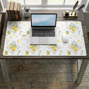 Italian Heritage Riviera Studio Watercolor Lemon Desk Mat