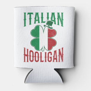 Italian Hooligan Italy Flag Shamrock St Patricks Can Cooler