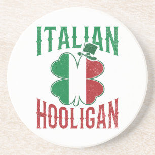Italian Hooligan Italy Flag Shamrock St Patricks Coaster