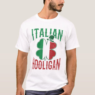 Italian Hooligan Italy Flag Shamrock St Patricks T-Shirt