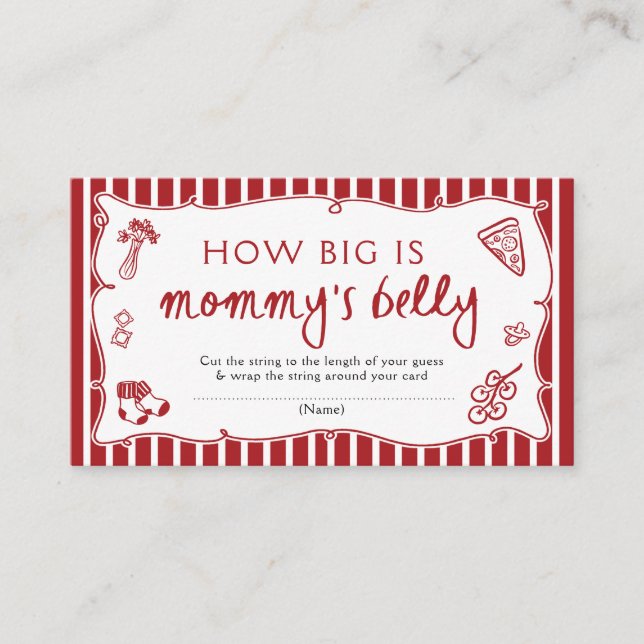 Italian How Big is Mummy's Belly Baby Shower Game Enclosure Card (Front)
