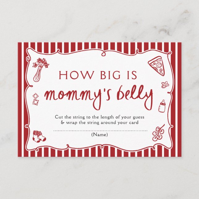 Italian How Big is Mummy's Belly Baby Shower Game Enclosure Card (Front)