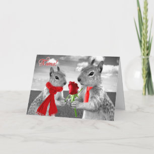 Italian I Love You Romantic Squirrels Ti Amo Blank Card