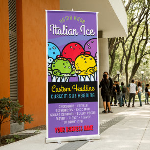 Italian Ice Business Customisable Promotional Retractable Banner