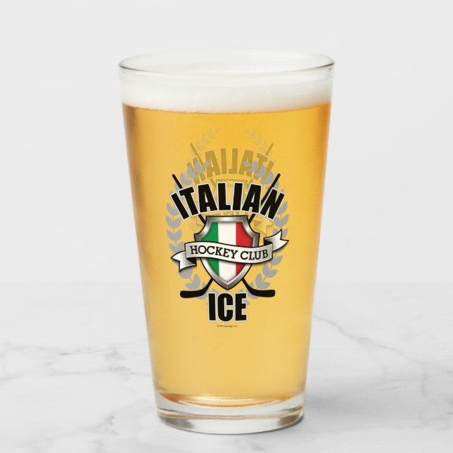 Italian Ice Hockey Glass (Front Filled)
