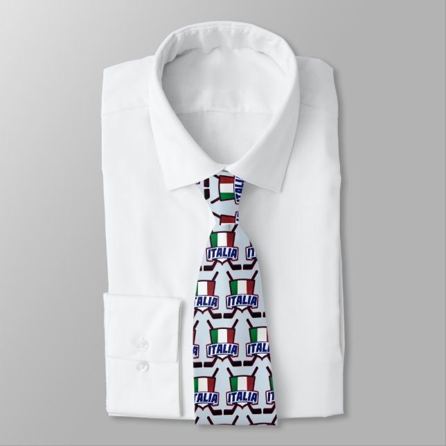 Italian Ice Hockey Logo Tie (Tied)