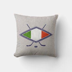 Italian Ice Hockey Pillow with Name and Number