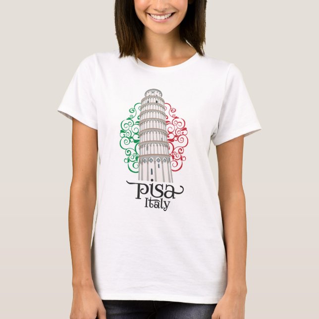 Italian Icon Leaning Tower of Pisa T-Shirt (Front)