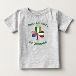 Italian Irish American Flags Shamrock Your Name Baby T-Shirt
