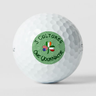 Italian Irish American Shamrock Flag Personalised  Golf Balls