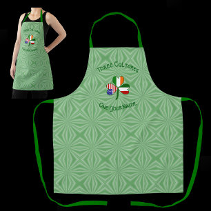 Italian Irish American Shamrock Personalised  Apron