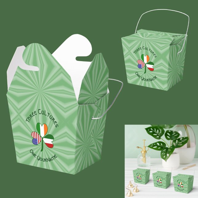 Italian Irish American Shamrock Personalised Favour Box (Creator Uploaded)