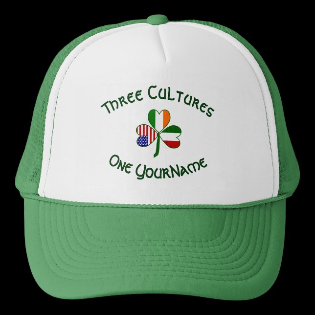 Italian Irish American Shamrock Personalised  Trucker Hat (Creator Uploaded)