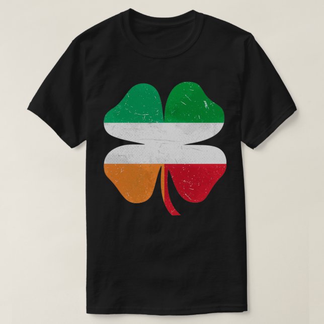 Italian Irish Shamrock Italy Ireland St  T-Shirt (Design Front)