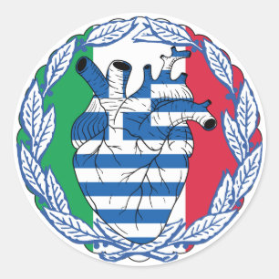 Italian Italy Greek Independence Greek Greece Classic Round Sticker
