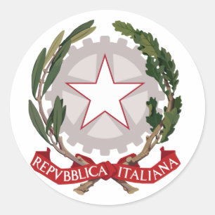 Italian Italy Official Coat Of Arms Heraldry Classic Round Sticker