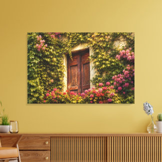 Italian Ivy Window Canvas Print