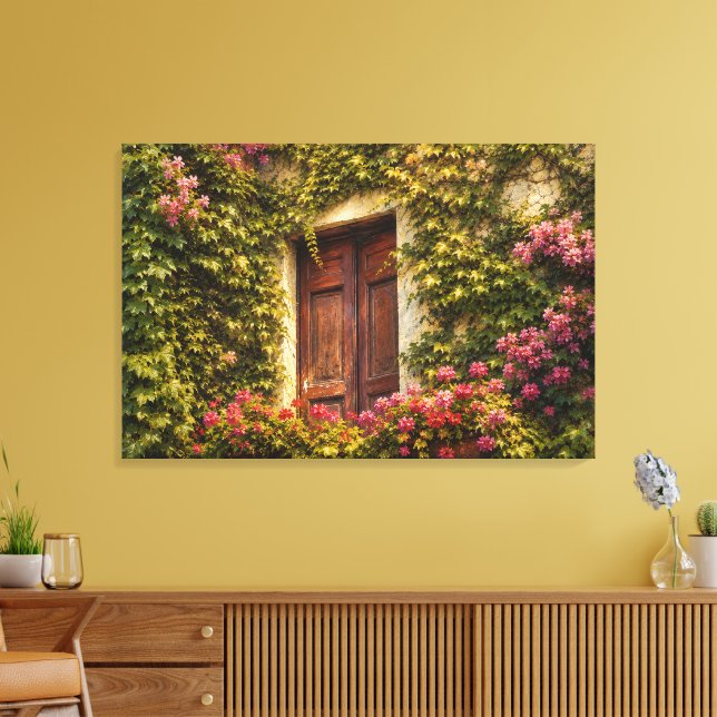 Italian Ivy Window Canvas Print (Insitu(LivingRoom))