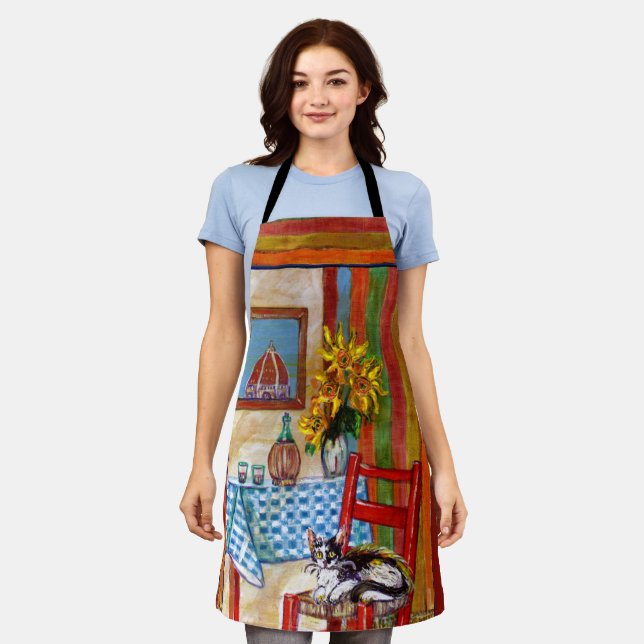 ITALIAN KITCHEN IN FLORENCE ADULT APRON (Worn)