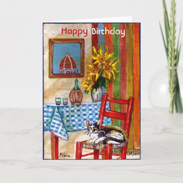 ITALIAN KITCHEN IN FLORENCE / Happy Birthday Card (Front)