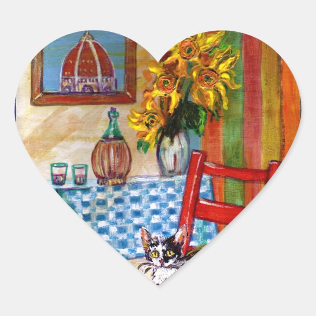 ITALIAN KITCHEN IN FLORENCE heart Sticker (Front)