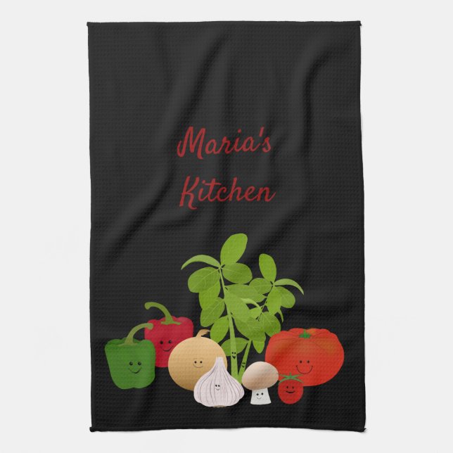Italian Kitchen Personalised Tea Towel (Vertical)
