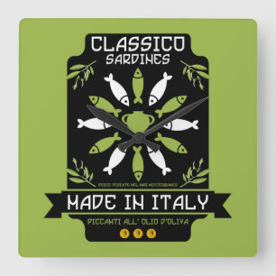 Italian Kitchen Square Wall Clock