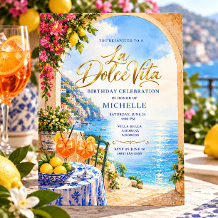Italian La Dolce Vita Amalfi Coast Birthday Invitation