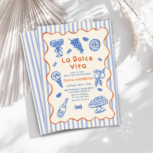 Italian La Dolce Vita Bridal Shower Invitation 