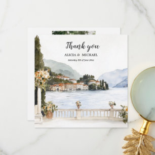 Italian Lake Como Wedding Thank You Card