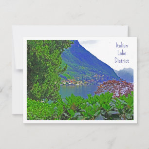  Italian Lake District, Village Seen Across Lake Postcard