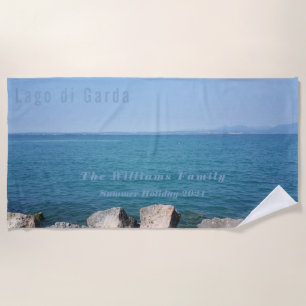 Italian Lake Lago di Garda Vacation Photography Beach Towel