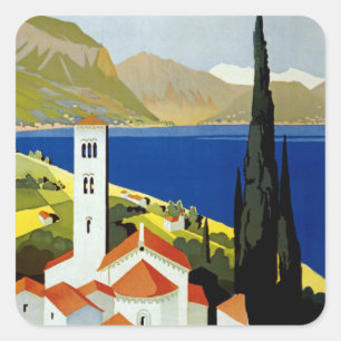 Italian Lakes Square Sticker
