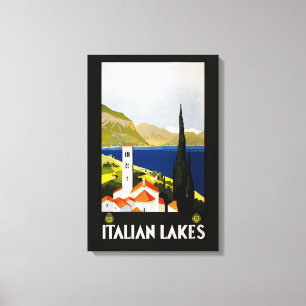Italian Lakes Vintage Travel Italy Canvas Print