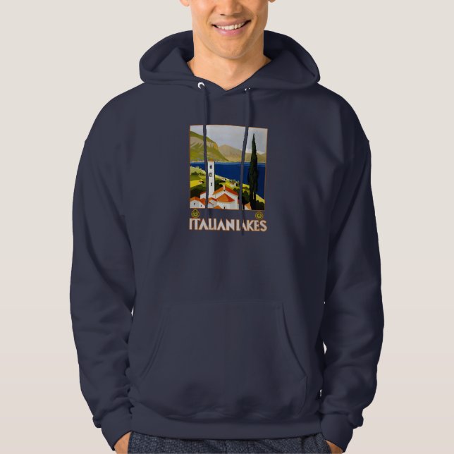 Italian Lakes Vintage Travel Italy Hoodie (Front)