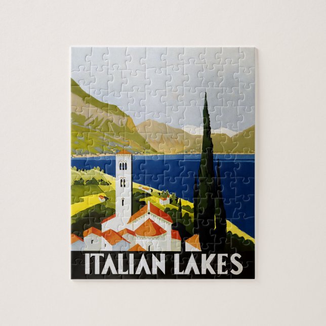 Italian Lakes Vintage Travel Italy Jigsaw Puzzle (Vertical)