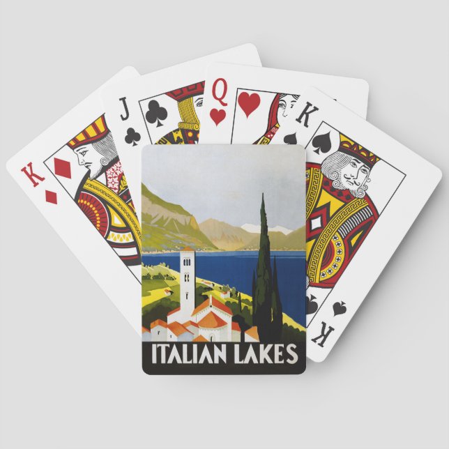 Italian Lakes Vintage Travel Italy Playing Cards (Back)