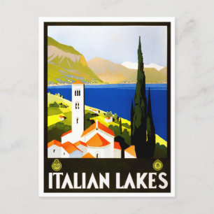 Italian Lakes vintage travel Postcard
