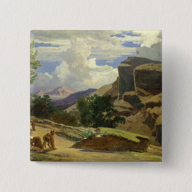 Italian Landscape 15 Cm Square Badge (Front)