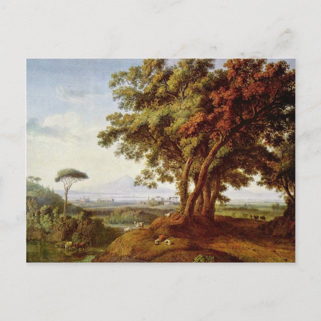 Italian Landscape By Hackert Jacob Philipp Postcard (Front)