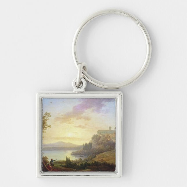 Italian Landscape, Setting Sun Key Ring (Front)