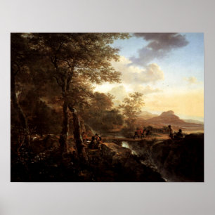 Italian Landscape with Draughtsmen Poster