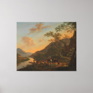 Italian Landscape with Ferry, Jan Both, c. 1652 Canvas Print