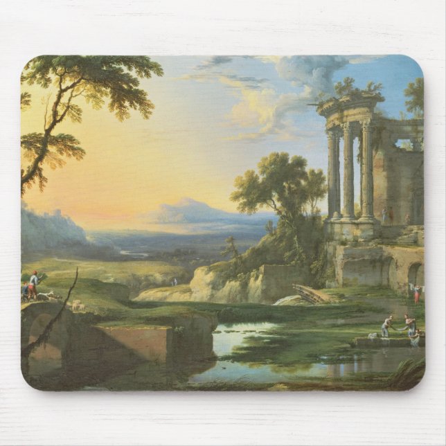 Italian landscape with ruins mouse mat (Front)