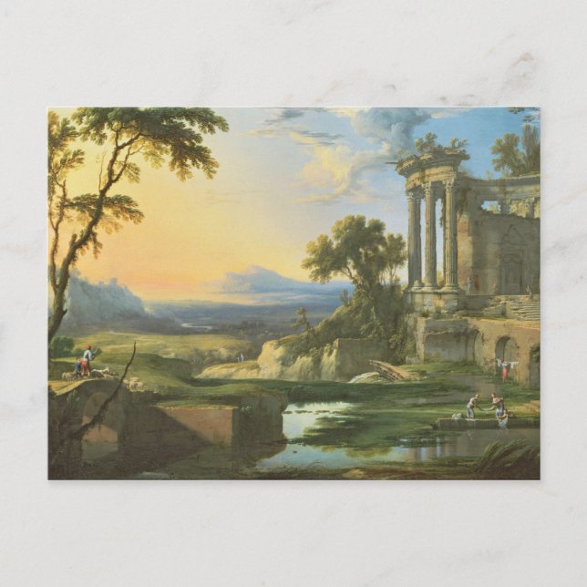 Italian landscape with ruins postcard (Front)