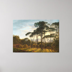 Italian Landscape with Umbrella Pines, Hendrik Canvas Print