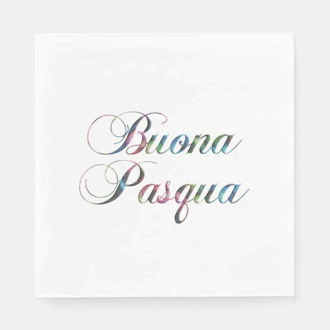 Italian Language Happy Easter Buona Pasqua Napkin (Front)