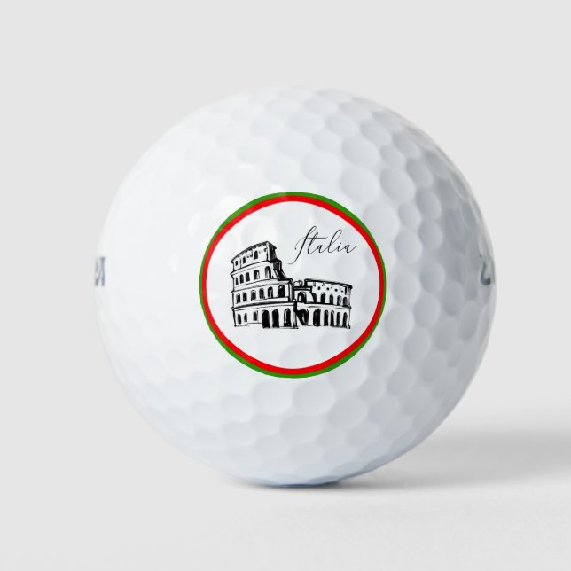 *~* Italian Language Italia Italy Colosseum Golf Balls (Front)